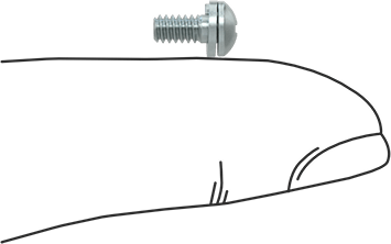 Image of Product. Side1 orientation. Contains SizingReference. Stainless Steel Pan Head Screws with Split Lock Washer, 4-40 Thread Size, 1/4" Long.