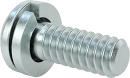 Image of Product. Back orientation. Stainless Steel Pan Head Screws with Split Lock Washer, 4-40 Thread Size, 5/16" Long.