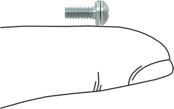 Image of Product. Side1 orientation. Contains SizingReference. Stainless Steel Pan Head Screws with Split Lock Washer, 4-40 Thread Size, 5/16" Long.