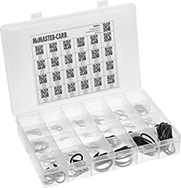 Image of Product. Front orientation. O-Rings. Oil-Resistant Hard Buna-N O-Ring Assortments, 240 Pieces.