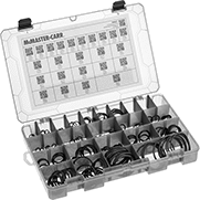 Image of Product. Front orientation. O-Rings. Oil-Resistant Hard Buna-N O-Ring Assortments, 240 Pieces.
