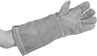 Image of ProductInUse. Snaps Cuff. Front orientation. Snaps Cuff. Stick Welding Gloves.