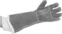 Image of ProductInUse. Knit Cuff. Front orientation. Knit Cuff. Stick Welding Gloves.