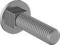 Image of Product. Front orientation. Carriage Bolts. High-Strength Grade 8 Steel Square-Neck Carriage Bolts.