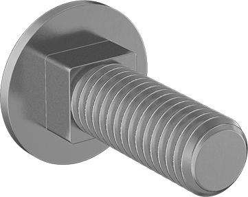 Image of Product. Front orientation. High-Strength Grade 8 Steel Square-Neck Carriage Bolt, 1/2"-13 Thread Size, 1-1/2" Long.