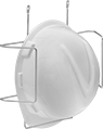 Image of ProductInUse. Wall Mount for 1 Hat. Front orientation. Hard Hat Racks. Wall Mount, For 1 Hard Hats.