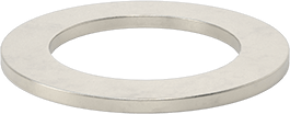 Image of Product. Bottom orientation. 316 Stainless Steel Ring Shim, 0.075" Thick, 1" ID.