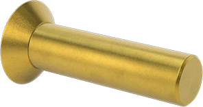 Image of Product. Back orientation. Brass Flush-Mount Solid Rivets, 1/8" Diameter, for 0.385" Maximum Material Thickness.