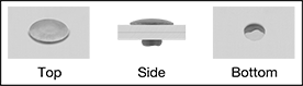 Image of ProductInUse. Installed. Top orientation. Contains Annotated, Border. Rivets. Mil. Spec. Aluminum Low-Profile Domed Head Solid Rivets.