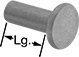 Image of Product. Front orientation. Contains Annotated. Steel Flat Head Solid Rivets.