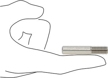 Image of Product. Side1 orientation. Contains SizingReference. 18-8 Stainless Steel Threaded on One End Stud, 3/8"-16 Thread, 2" Long.