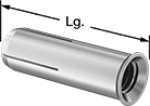 Image of Product. Front orientation. Contains Annotated. Anchors. Anchors for Concrete, Flanged Profile.