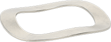 Image of Product. Bottom orientation. Wave Disc Spring, Corrosion-Resistant, 0.265" ID, 0.367" OD, 0.006" Thick.