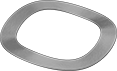 Image of Product. Front orientation. Disc Springs. Wave Disc Springs.