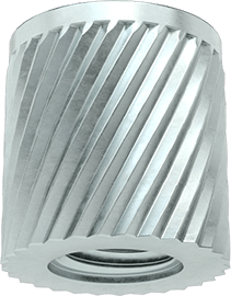 Image of Product. Bottom orientation. Press-Fit Insert for Soft Metal, Zinc-Plated Steel, M6 x 1 mm Thread Size.