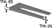 Image of Product. Front orientation. Contains Annotated. Shims. Taper, Sold Individually, Slot.