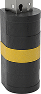 Image of ProductInUse. Shown with Optional Strap (Sold Separately). Front orientation. Rack Guards. Post-Mount Reinforced Rubber Rack Guards.