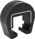 Image of Attribute. Cross-Section View. Front orientation. CrossSection view. Rack Guards. Post-Mount Reinforced Rubber Rack Guards.