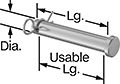 Image of Product. Front orientation. Contains Annotated. Clevis Pins. Clevis Pins, Cotter Pin Included.