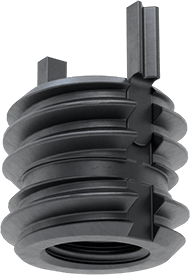 Image of Product. Bottom orientation. Screw-Locking Key-Locking Insert, Thin Wall, Cadmium Plated Steel, 1/4"-28 Thread, Drill Size x.