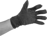 Image of ProductInUse. Front orientation. Gloves. Light Duty Work Gloves, Cotton Jersey Fabric.