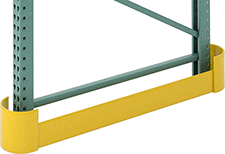 Image of ProductInUse. Front orientation. Rack Guards. End-of-Aisle Floor-Mount Steel Rack Guards, Dual Ended.