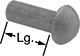Image of Product. Front orientation. Contains Annotated. Steel Domed Head Solid Rivets.