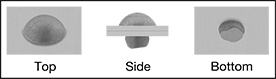 Image of ProductInUse. Installed. Top orientation. Contains Annotated, Border. Rivets. Aluminum Domed Head Solid Rivets.