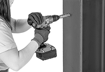Image of ProductInUse. Front orientation. Hollow-Core Cutters. Hollow-Core Cutter Sets for Power Drills.