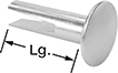 Image of Product. Front orientation. Contains Annotated. Nickel-Plated Steel Split Rivets.