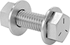 Medium-Strength Grade 5 Steel Hex Head Screws with Nuts and Washers