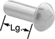 Image of Product. Front orientation. Contains Annotated. 18-8 Stainless Steel Domed Head Solid Rivets.