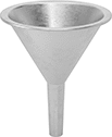 Image of Product. Front orientation. Funnels. Food and Beverage Metal Funnels.