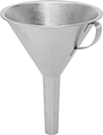 Image of Product. Front orientation. Funnels. Food and Beverage Metal Funnels, Hanging Eyelet.