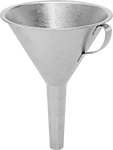 Image of Product. Front orientation. Funnels. Food and Beverage Metal Funnels, Hanging Eyelet.
