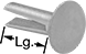 Image of Product. Front orientation. Contains Annotated. Brass Split Rivets.