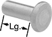 Image of Product. Front orientation. Contains Annotated. Aluminum Flat Head Solid Rivets.