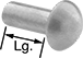 Image of Product. Front orientation. Contains Annotated. Aluminum Domed Head Solid Rivets.