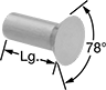 Image of Product. Front orientation. Contains Annotated. Aluminum Flush-Mount Solid Rivets.