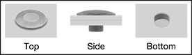 Image of ProductInUse. Installed. Top orientation. Contains Annotated, Border. Rivets. Large-Diameter Low-Profile Domed Head Solid Rivets.