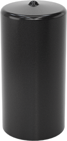 Image of Product. Bottom orientation. Round Caps, for 3/16" to 1/4" OD, 1/2" Inside Height, Black.