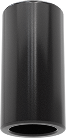 Image of Product. Bottom orientation. Round Caps, for 3/16" to 1/4" OD, 1/2" Inside Height, Black.