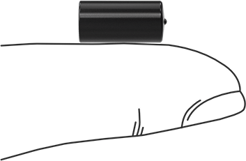 Image of Product. Side1 orientation. Contains SizingReference. Round Caps, for 3/16" to 1/4" OD, 1/2" Inside Height, Black.
