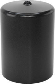 Image of Product. Bottom orientation. Round Caps, for 5/16" to 3/8" OD, 1/2" Inside Height, Black.