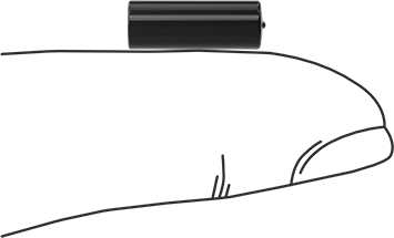 Image of Product. Side1 orientation. Contains SizingReference. Round Caps, for 1/8" to 3/16" OD, 1/2" Inside Height, Black.