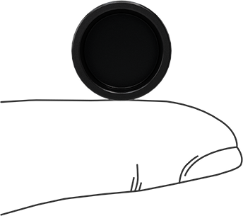 Image of Product. Side1 orientation. Contains SizingReference. Round Caps, for 1/2" to 9/16" OD, 1/2" Inside Height, Black.
