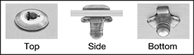 Image of ProductInUse. Installed. Top orientation. Contains Annotated, Border. Rivets. Blind Rivets for Soft Materials.