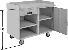 Image of Product. Front orientation. Contains Annotated. Workbenches. Cabinet Workbenches, Style F.