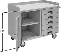 Image of Product. Front orientation. Contains Annotated. Workbenches. Cabinet Workbenches, Style H.