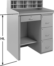Image of Product. Front orientation. Contains Annotated. Desks. Heavy Duty Stand-Up-Height Desks, Style E.